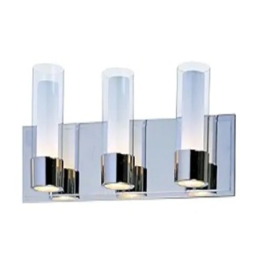 Maxim Lighting 3 Light Silo Clear & Frosted Bath Vanity Polishd Chrome FREE SHPG - Picture 2 of 2